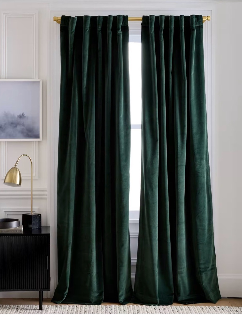 New Quince Cotton Velvet Room Darkening Curtain - Single Panel 48x84 ColorSpruce